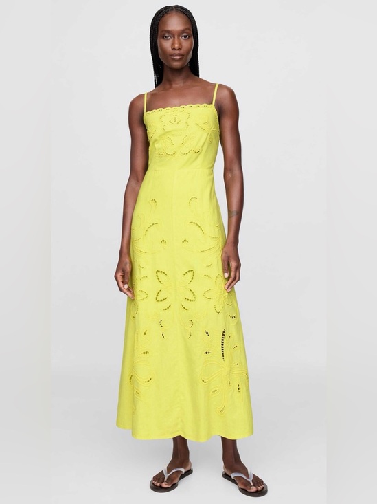 GAP Dresses & Skirts - GAP Lime Green Eyelet Maxi Dress